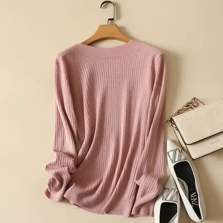 一字领毛衣套头打底衫女春装2023年新款内搭爆款百搭洋气针织衫女图片