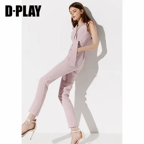 DPLAY德帕拉夏季新款时尚连体裤V领无袖修身显瘦休闲长裤女商品大图