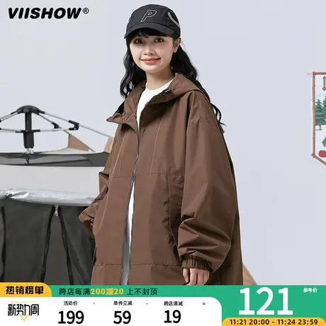VIISHOW美式复古冲锋夹克外套男女山系登山服宽松机能潮牌春秋夹商品大图