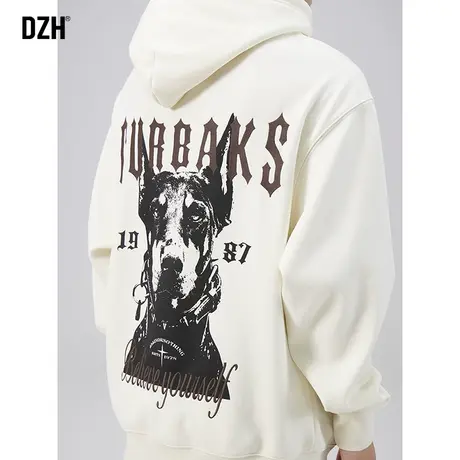 男生美式印花卫衣男重磅连帽秋冬款2024年新款宽松打底上衣连帽衫商品大图