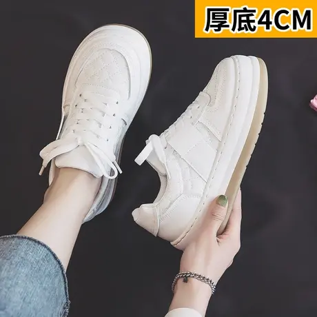 厚底松糕小白鞋女2023新款春季小众潮女百搭大头鞋休闲运动板鞋子图片