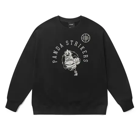 新品国潮熊猫印花情侣圆领卫衣秋冬季潮流休闲运动风宽松加绒衣服商品大图