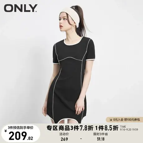 ONLY奥莱2023夏季新款时尚休闲小黑裙显瘦短款连衣裙女图片