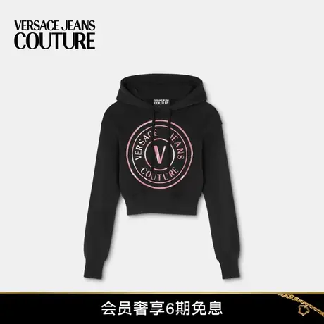 【季末优惠】VERSACE JEANS COUTURE 女士V-Emblem短款连帽衫商品大图