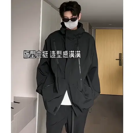 三合一冲锋衣外套男高级感春秋季男款美式痞帅防水防风机能夹克潮图片