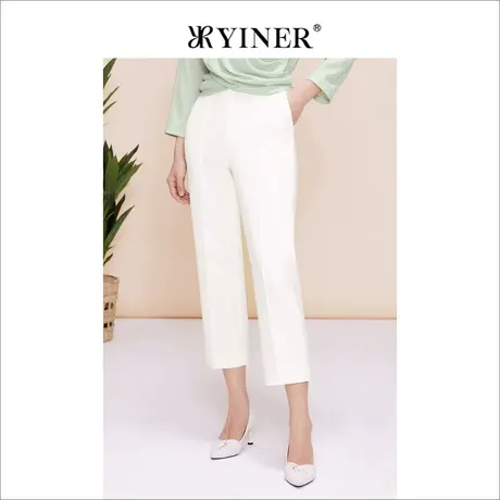 YINER音儿女装春季女装法式优雅百搭弹力修身烟管裤牛仔裤商品大图