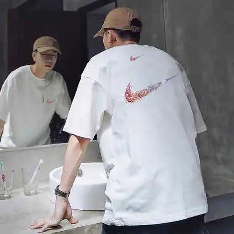 官方正品奥特莱斯2024夏季新款男女运动短袖t恤半袖纯棉潮牌上衣图片