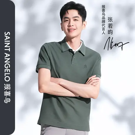 报喜鸟张若昀明星同款夏季男士时尚休闲短袖POLO衫翻领T恤透气男图片