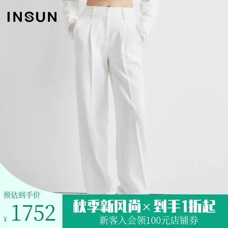 恩裳蔻春季商场同款白色西裤垂感剪裁显瘦长裤女士裤子商品大图