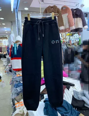 加绒加厚裤子女潮ins秋冬小个子休闲卫裤直筒显瘦百搭运动束脚裤商品大图