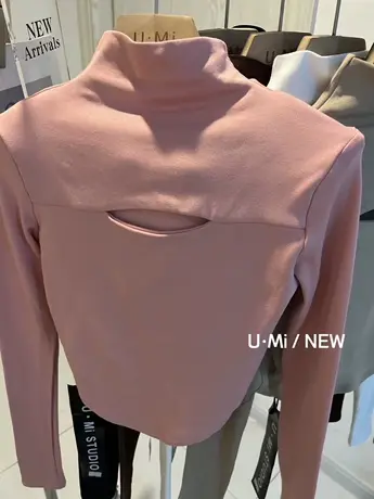 短款内搭上衣女秋季修身显瘦气质半高领设计感小众打底衫长袖t恤商品大图