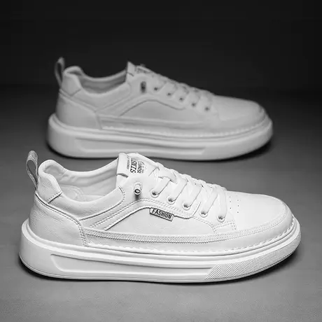 男鞋夏季透气运动厚底休闲板鞋男士一脚蹬小白鞋潮流百搭2023新款商品大图