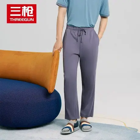 三枪纯棉睡裤男2024春夏新品简约透气轻薄柔软休闲长裤起居家居裤图片