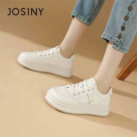 Josiny/卓诗尼厚底板鞋2024新款春季运动增高休闲学生通勤小白鞋商品大图