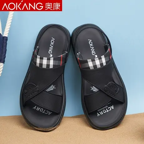 奥康凉鞋男夏季年新款夏季男士拖鞋两用休闲凉拖驾车沙滩鞋商品大图