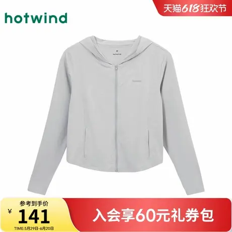 热风黑色修身防晒衣2024年夏季新款女士原纱薄款防晒服凉感防晒服商品大图