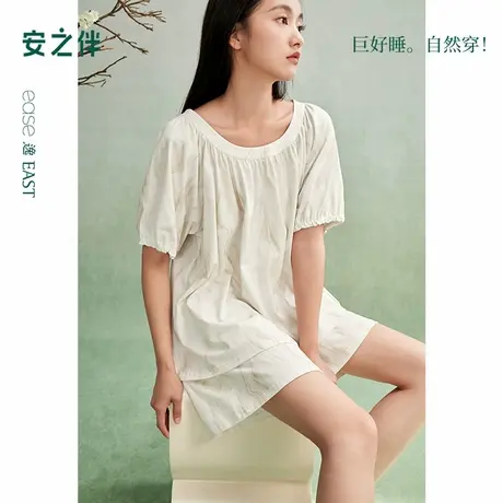 安之伴【巨凉感】睡衣女款夏季2025新款短袖短裤休闲可外穿家居服商品大图