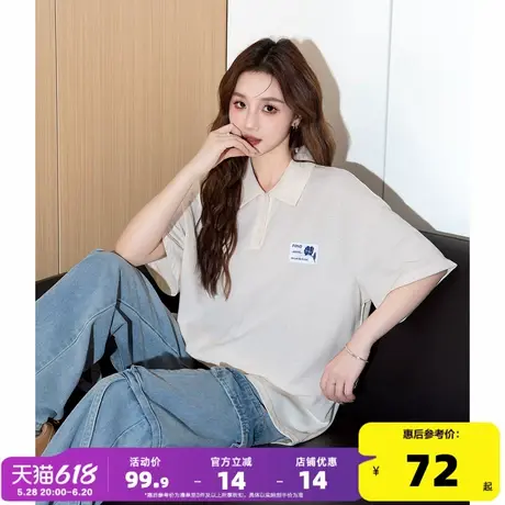 唐狮2025年春夏新款polo衫短袖t恤女时尚百搭宽松短袖小个子女wp商品大图