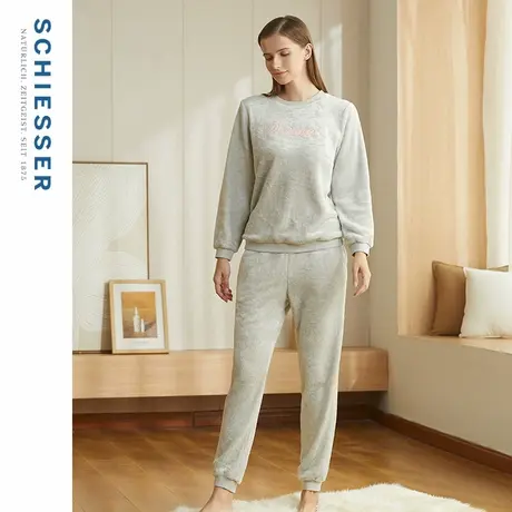 SCHIESSER舒雅阳离子法兰绒休闲可外穿女士睡衣家居服套装20218H图片