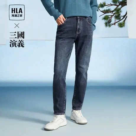 HLA/海澜之家三国演义牛仔裤23秋新款时尚宽松五袋款长裤子男士商品大图