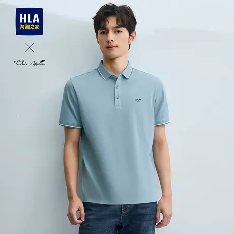 HLA/海澜之家轻商务Chic AgelessPOLO衫25夏季新款翻领印花短袖男商品大图