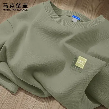 马克华菲卫衣男款秋季美式宽松基础款上衣男生百搭圆领外套男潮X图片