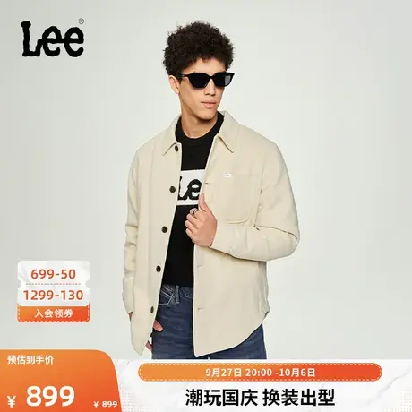Lee商场同款23秋冬新品舒适版浅卡其男毛呢长袖衬衫LMT006275201图片