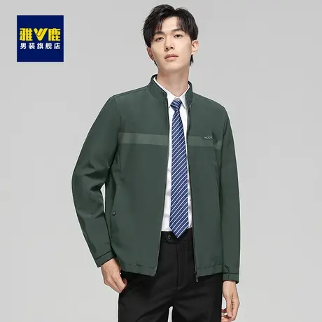 雅鹿男士立领夹克2023年春季新款时尚休闲短款外套中青年百搭上衣商品大图