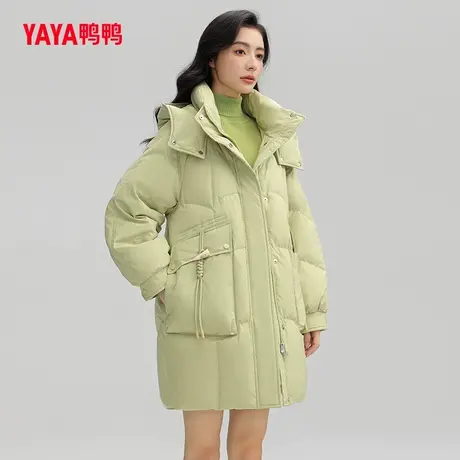 【双十一预售】鸭鸭羽绒服女款2023年秋冬新品中长款连帽外套C图片