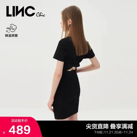 LINCCHIC金羽杰新款连衣裙炫腰辣妹舞团针织连衣裙女S232KD262Y图片