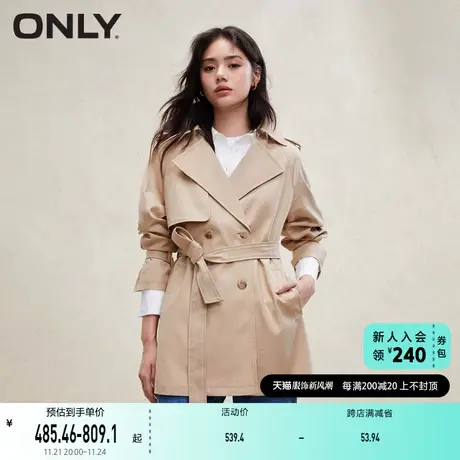 ONLY奥莱夏季时尚百搭宽松翻领双排扣长袖外套女商品大图