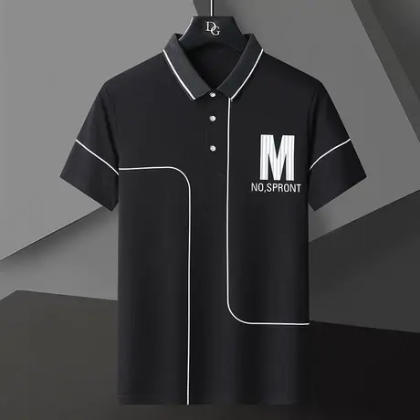 夏季短袖t恤男装有领保罗翻领POLO衫商务纯棉t恤白色百搭半袖上衣商品大图