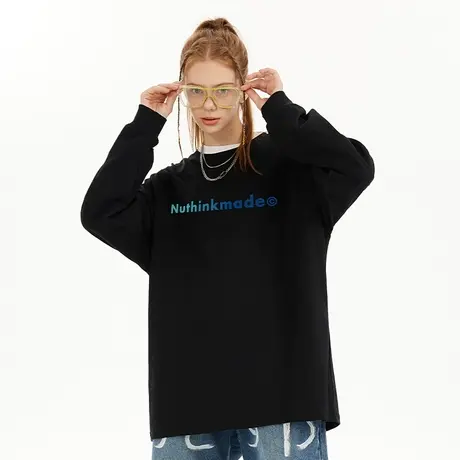 Nuthink春季字母长袖 美式t恤 男潮牌国潮潮流2023新款上衣男款潮商品大图