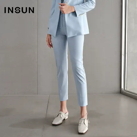 INSUN恩裳春季九分直筒修身西装裤商品大图