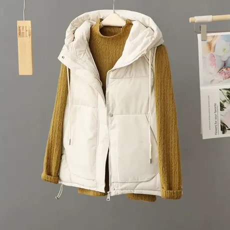 羽绒棉服背心马甲女款外穿2024秋冬新款时尚大码棉袄百搭马夹外套图片