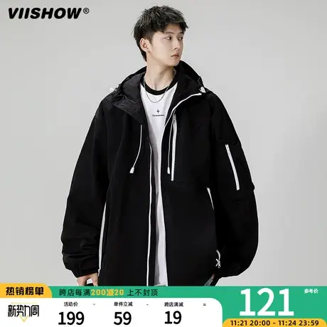 VIISHOW美式冲锋夹克外套男春秋季2023新款潮牌街头夹克高级感上商品大图