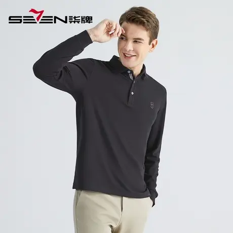 柒牌特价男装短袖Polo衫新时尚抗菌柔软舒适休闲翻领短袖t恤上衣商品大图
