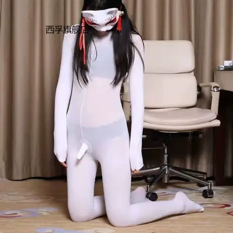 大码全身瘦腿丝袜一体连体袜春夏紧身修身连体衣cos连身袜JJ开档商品大图