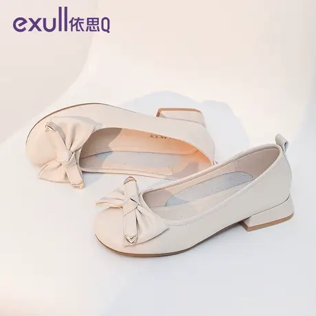 exull/依思Q洛丽塔风女鞋2024年春秋季粗跟配小裙子蝴蝶结女单鞋商品大图