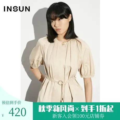 恩裳COVER2023年夏款定制轻盈棉斜纹料时尚倒褶微弹舒适挺阔衬衫商品大图