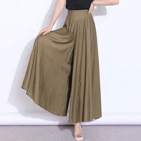 九分裙裤大脚裤女夏季薄款2023新款大码宽松阔腿裤垂感休闲裤甩裤图片
