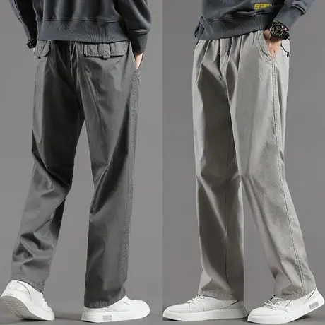 裤子男款秋季工装裤宽松直筒大码胖子休闲长裤加肥加大秋冬肥佬裤商品大图