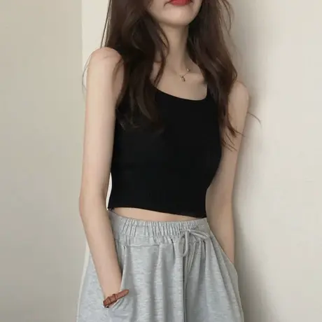 u型美背吊带夏季网红韩版外穿运动背心女内搭打底带胸垫内衣ins潮商品大图