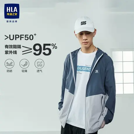 【防紫外线】HLA/海澜之家撞色夹克23春夏新款户外钓鱼防晒衣外套商品大图