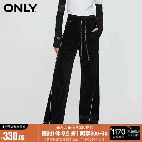 ONLY2023冬季新款百搭运动金属裤绳高腰垂感裤休闲裤女*123314014商品大图