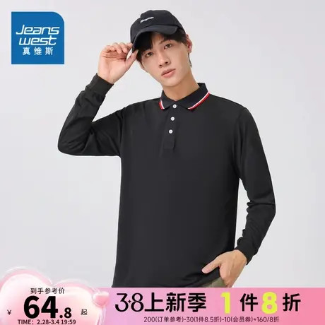 DS真维斯男装上衣春季2024新款休闲时尚套头打底衫翻领男士POLO衫图片