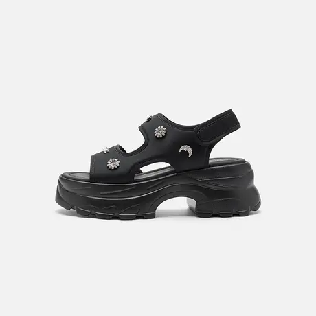 Nine West/玖熙2025夏新款花样钻饰扣厚底时装凉鞋女外穿休闲女鞋图片