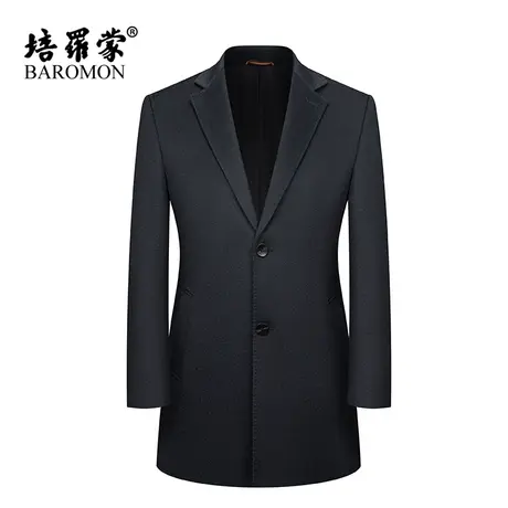 BAROMON/培罗蒙2023秋冬新款男士羊绒大衣中长款商务休闲羊毛外套图片
