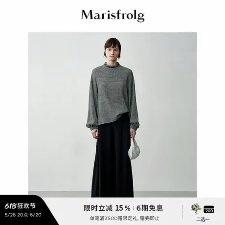 【精简衣橱】Marisfrolg玛丝菲尔冬千鸟格廓形感宽松上衣图片