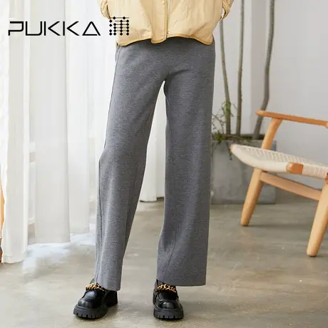 蒲PUKKA 商场同款女毛呢保暖直筒裤冬装新款时尚羊毛女裤子商品大图